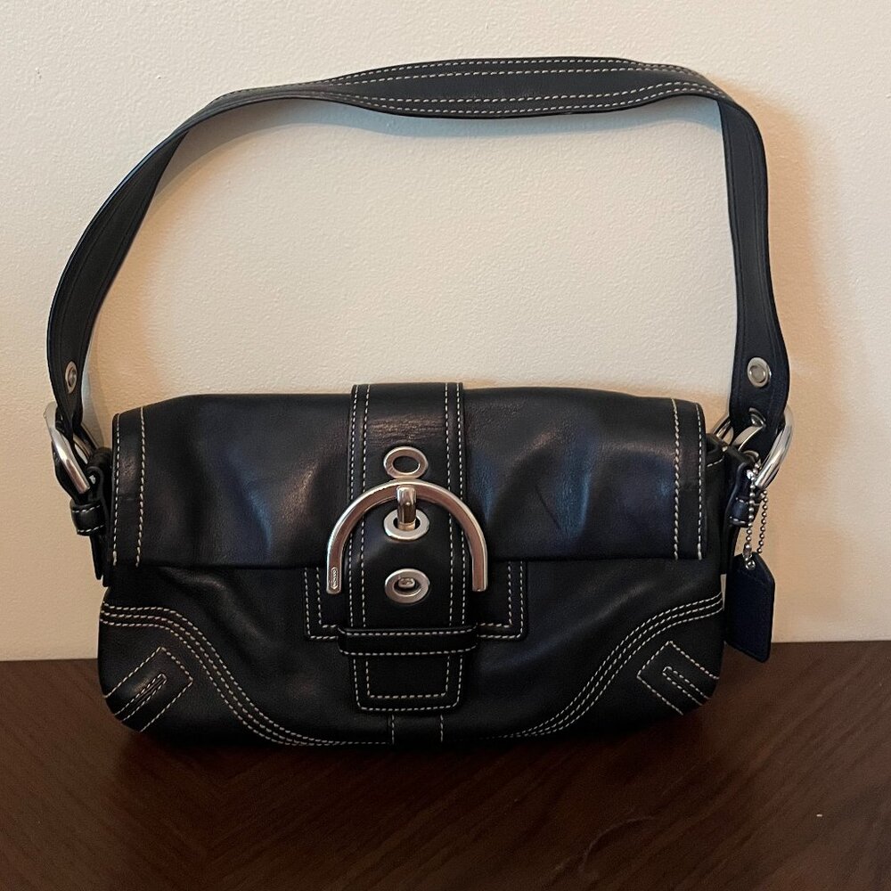 Coach vintage soho black shoulder leather bag | C05S-8A05